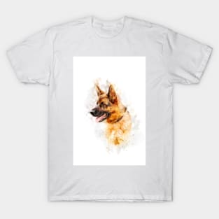 German shepherd dog watercolor T-Shirt